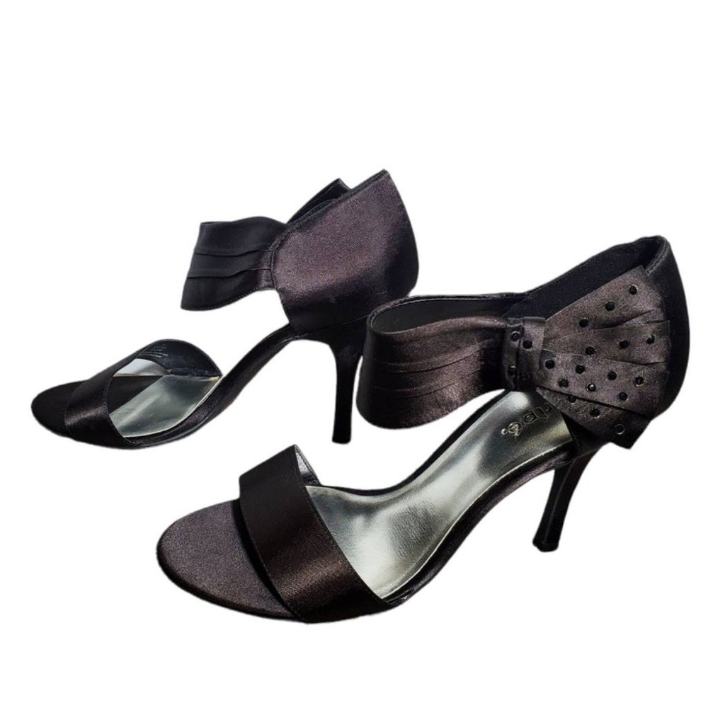 Satin Black Bow Shoes Maripe